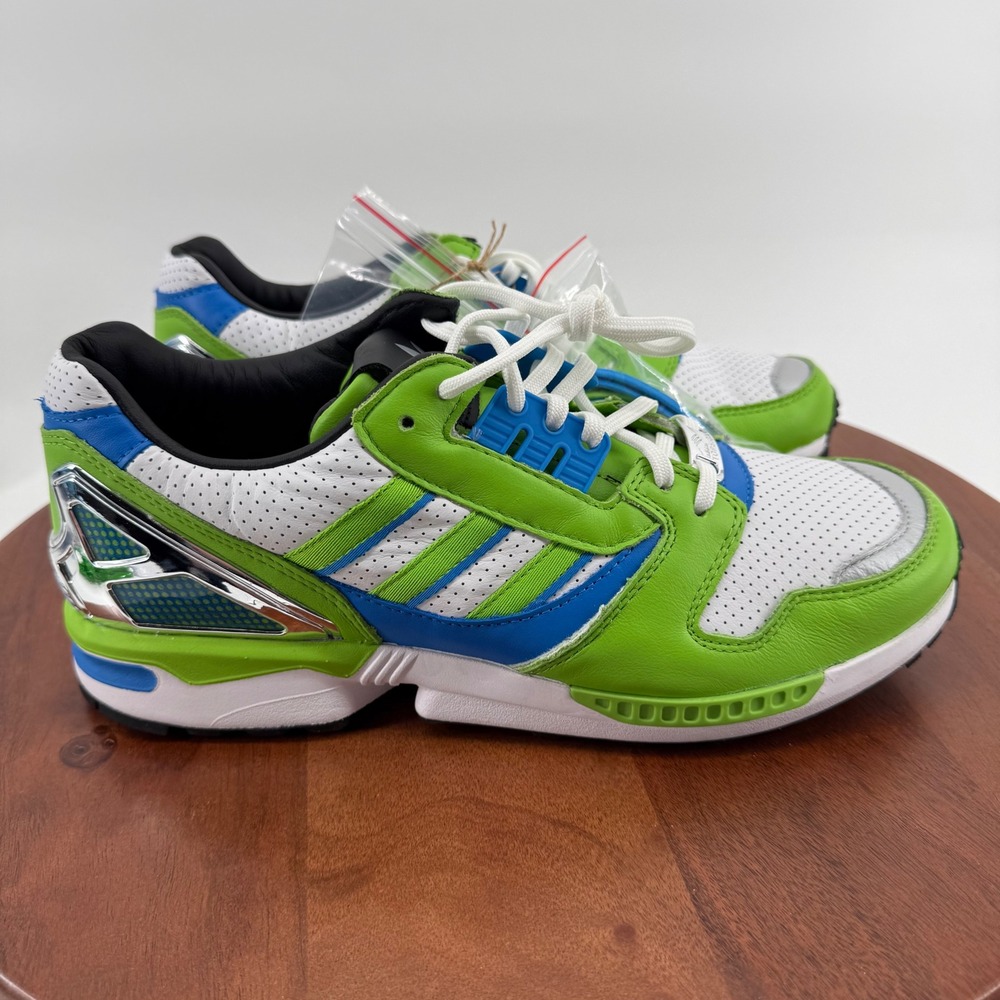 Adidas ZX 8000 Kawasaki Ninja Mens 10 Green Blue White Leather Sneakers GW3358